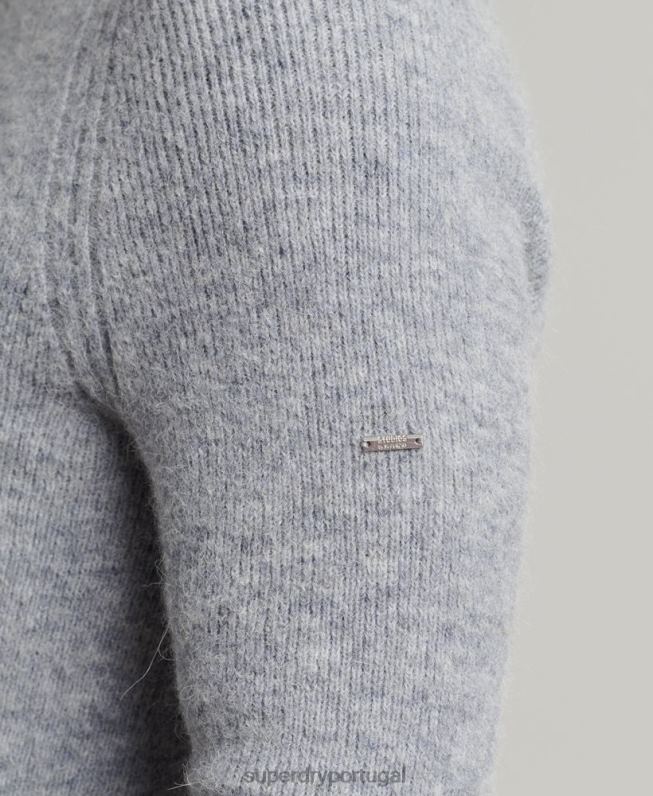 suéter gola alta alpaca homens cinza roupas Superdry 2208H1301