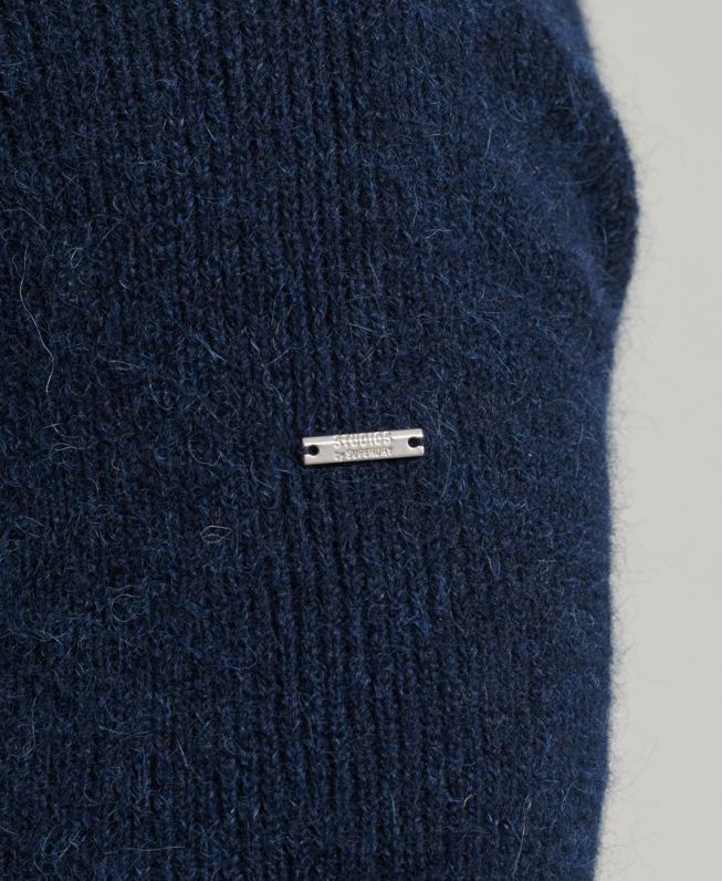 suéter gola alta alpaca homens marinha roupas Superdry 2208H1262