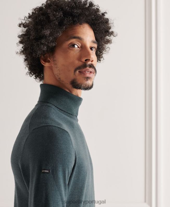 suéter gola rolê merino homens caqui roupas Superdry 2208H1327