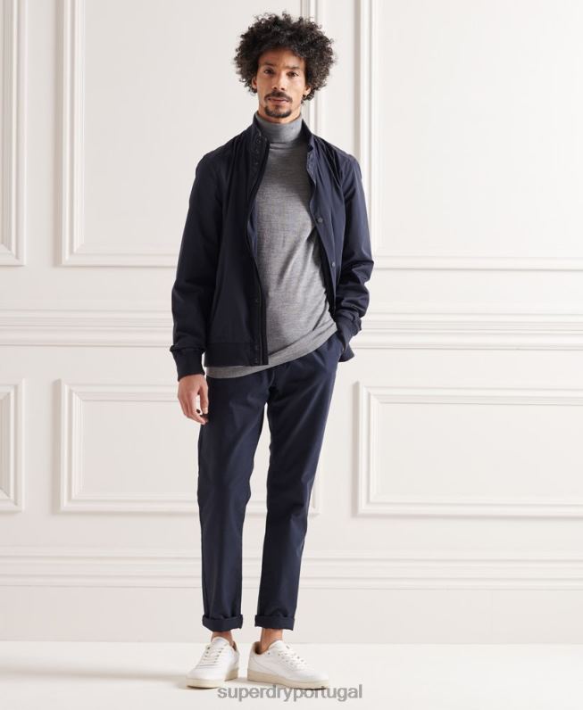 suéter gola rolê merino homens cinza claro roupas Superdry 2208H1335