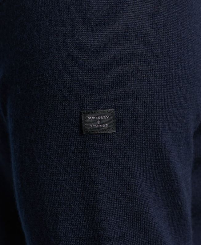 suéter gola rolê merino homens marinha roupas Superdry 2208H1297