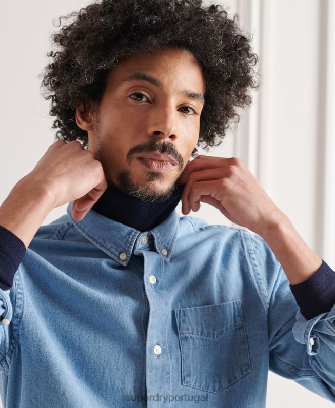 suéter gola rolê merino homens marinha roupas Superdry 2208H1346