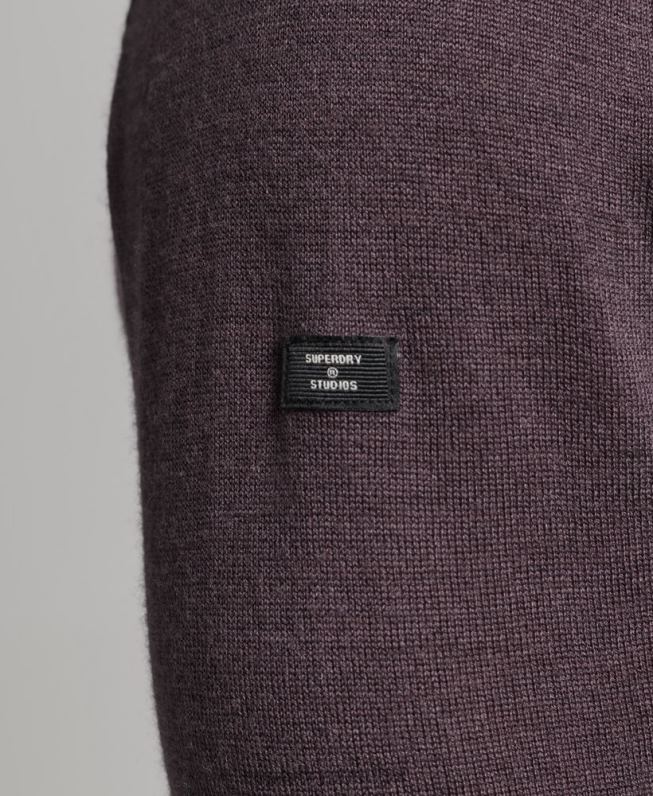 suéter gola rolê merino homens roxo roupas Superdry 2208H1298