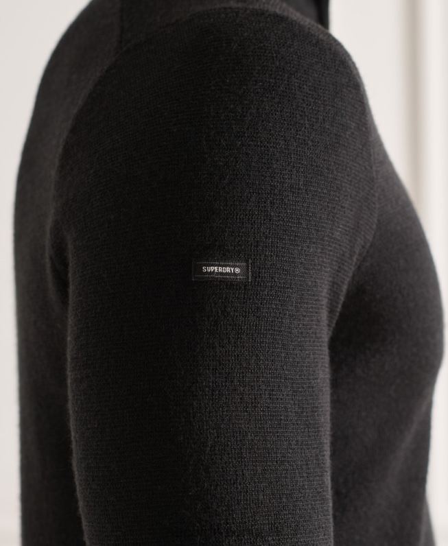 suéter merino henley homens preto roupas Superdry 2208H5349