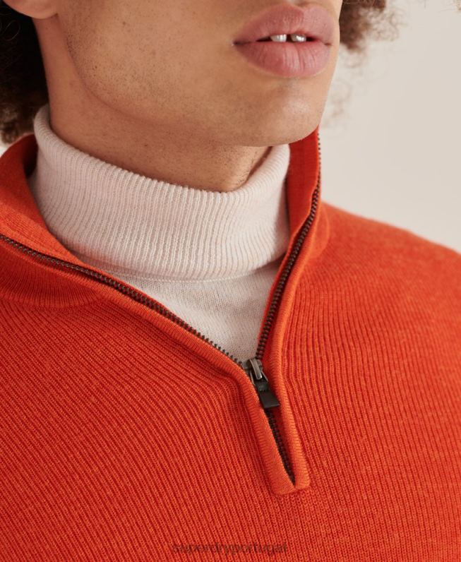 suéter merino henley studios homens laranja roupas Superdry 2208H5288