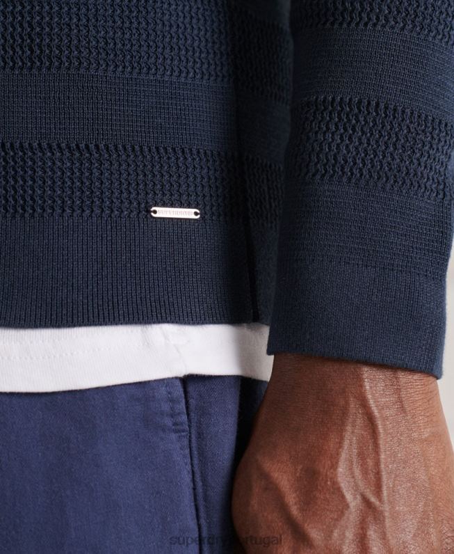 suéter texturizado supima homens marinha roupas Superdry 2208H1356
