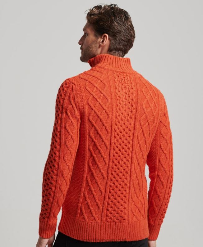 suéter vintage jacob henley homens laranja roupas Superdry 2208H1300