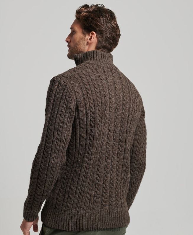 suéter vintage jacob henley homens marrom roupas Superdry 2208H1322