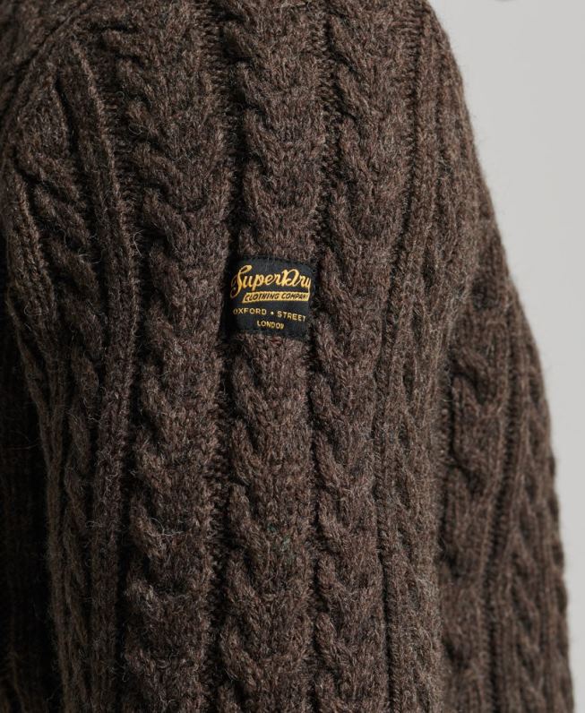 suéter vintage jacob henley homens marrom roupas Superdry 2208H1322