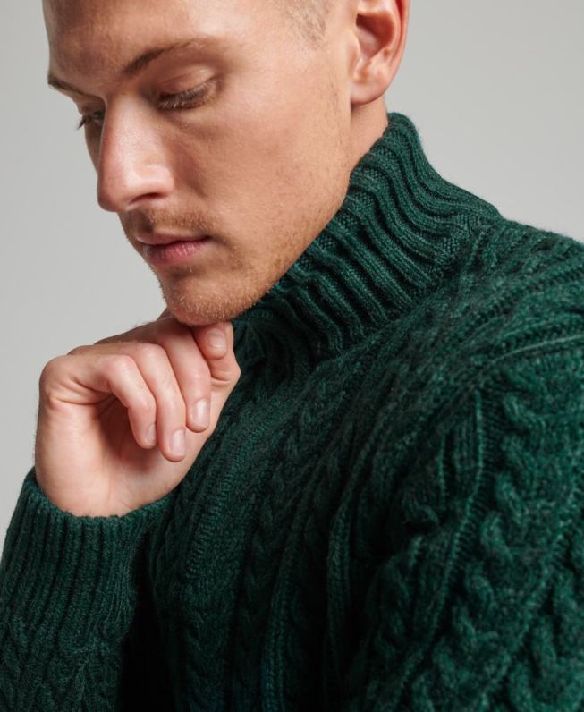 suéter vintage jacob henley homens verde roupas Superdry 2208H1304