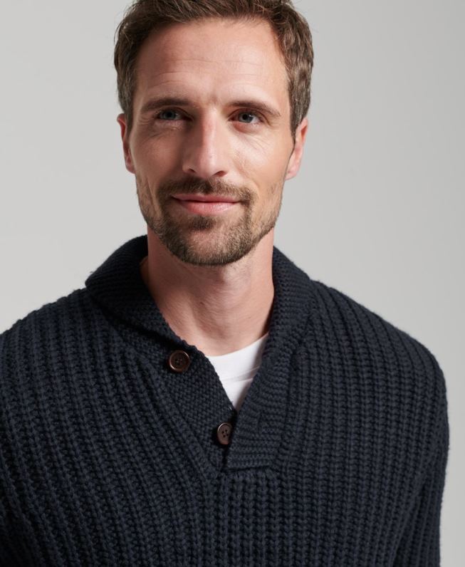 suéter xale homens marinha roupas Superdry 2208H5272