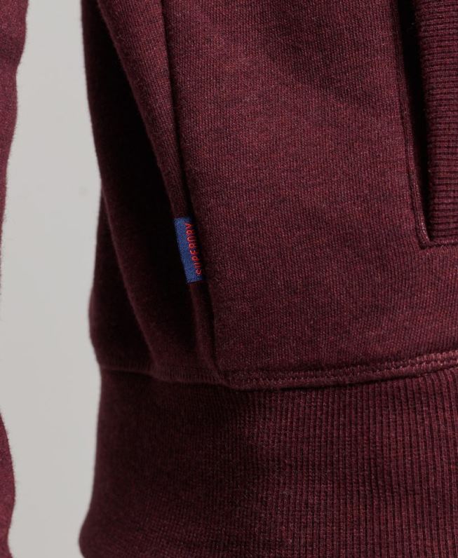 blusa de zíper com logo vintage de algodão orgânico homens vermelho roupas Superdry 2208H4989