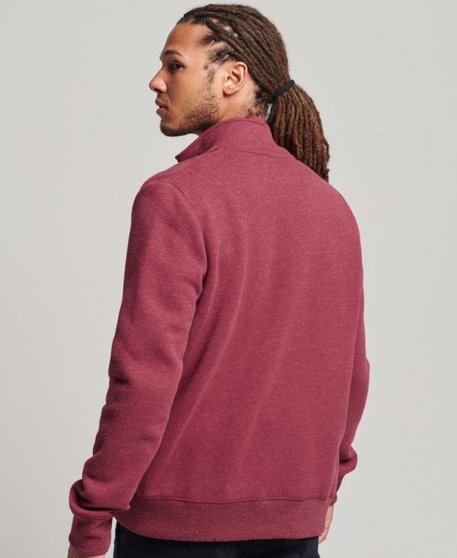 blusa de zíper com logo vintage de algodão orgânico homens vermelho roupas Superdry 2208H5112