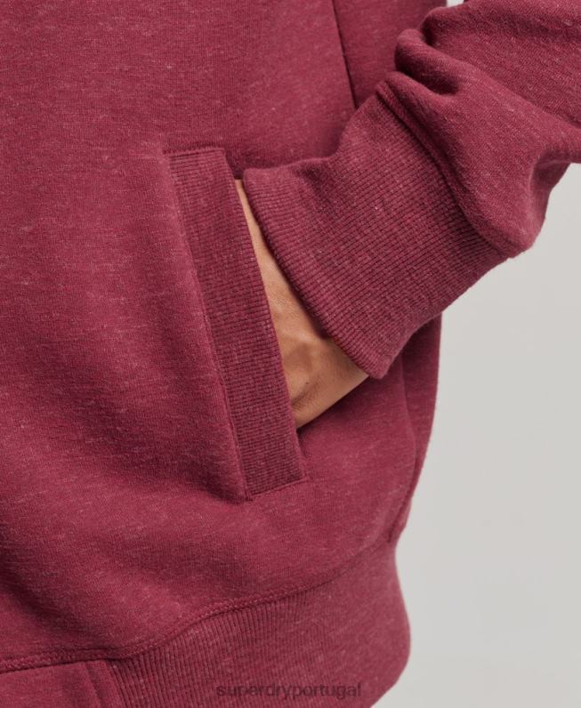 blusa de zíper com logo vintage de algodão orgânico homens vermelho roupas Superdry 2208H5112