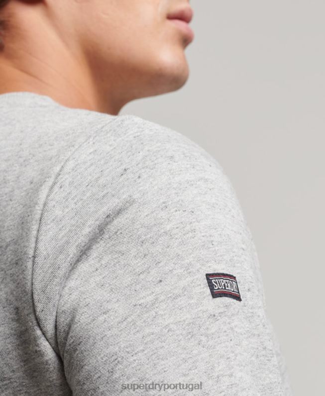 camisola atlética de ginásio vintage homens cinza roupas Superdry 2208H687