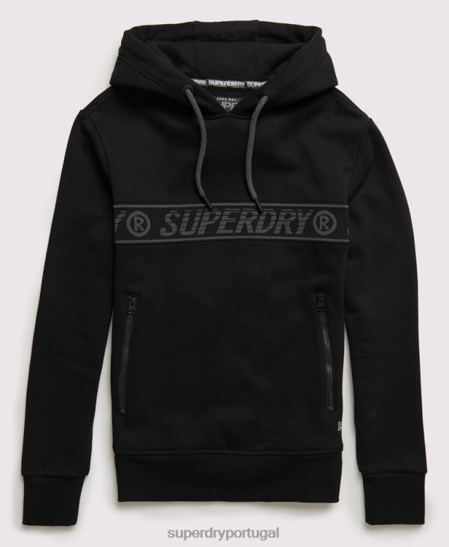 capuz de fita universal homens preto roupas Superdry 2208H903