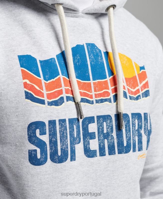 grande moletom ao ar livre homens cinza roupas Superdry 2208H472