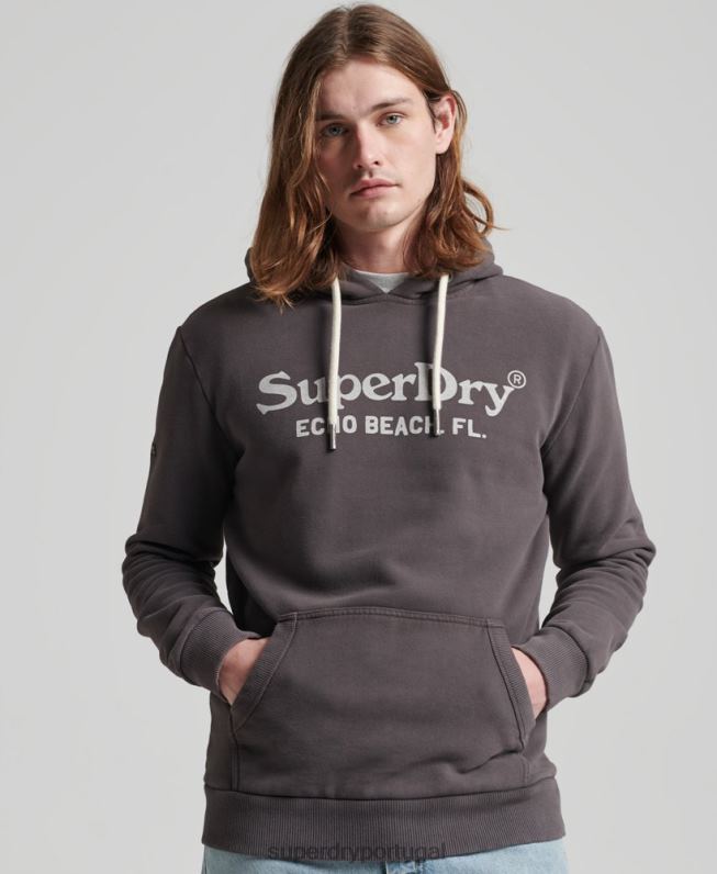 hoodie clássico de local vintage homens cinza escuro roupas Superdry 2208H508