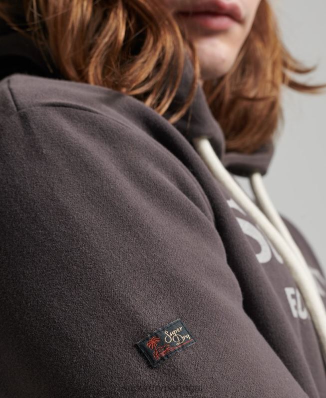 hoodie clássico de local vintage homens cinza escuro roupas Superdry 2208H508