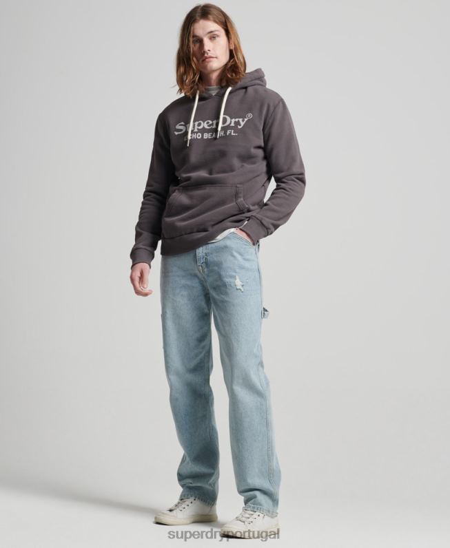 hoodie clássico de local vintage homens cinza escuro roupas Superdry 2208H508