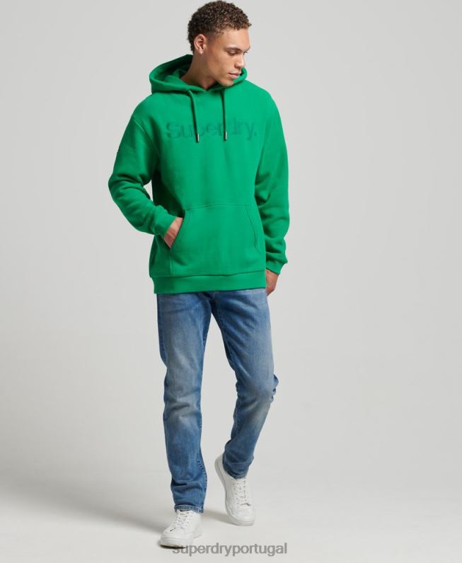 moletom bordado com logo tonal core homens verde roupas Superdry 2208H5177
