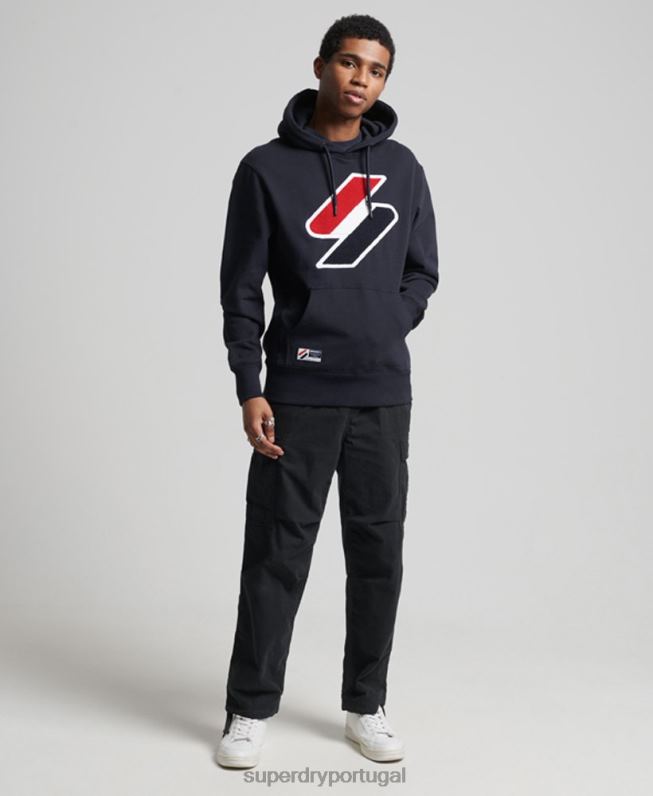 moletom chenille logo code homens marinha roupas Superdry 2208H5216