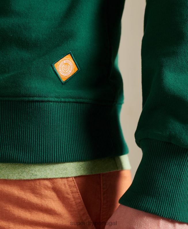 moletom chenille universitário edição limitada homens verde roupas Superdry 2208H868