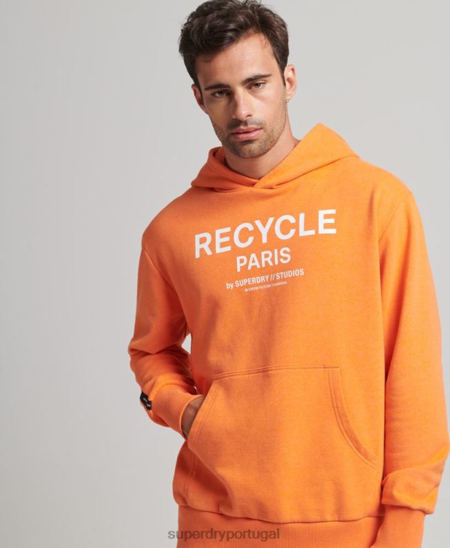 moletom cidade reciclada homens laranja roupas Superdry 2208H747