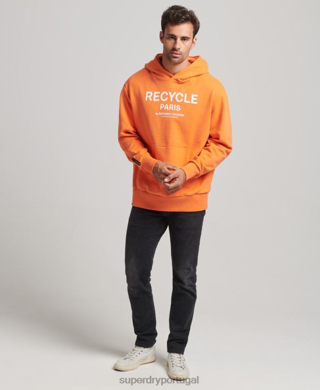 moletom cidade reciclada homens laranja roupas Superdry 2208H747