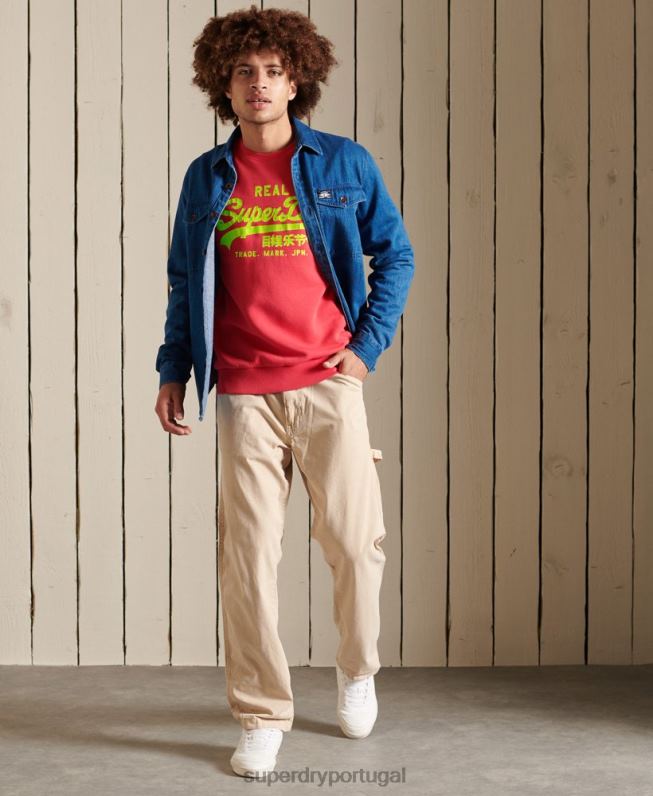 moletom clássico americano com logo vintage homens vermelho roupas Superdry 2208H5029