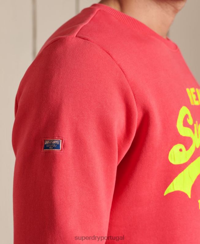 moletom clássico americano com logo vintage homens vermelho roupas Superdry 2208H5029