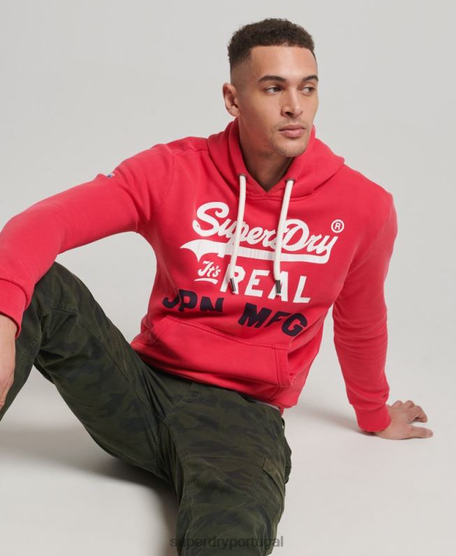 moletom clássico americano com logo vintage homens vermelho roupas Superdry 2208H894