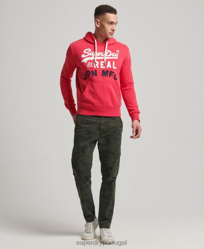 moletom clássico americano com logo vintage homens vermelho roupas Superdry 2208H894