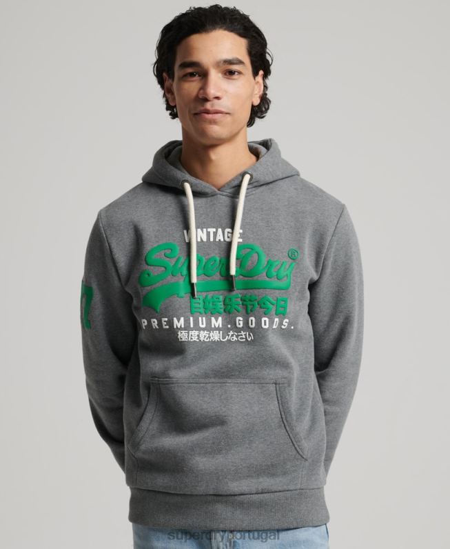 moletom clássico com logo vintage homens cinza roupas Superdry 2208H5155