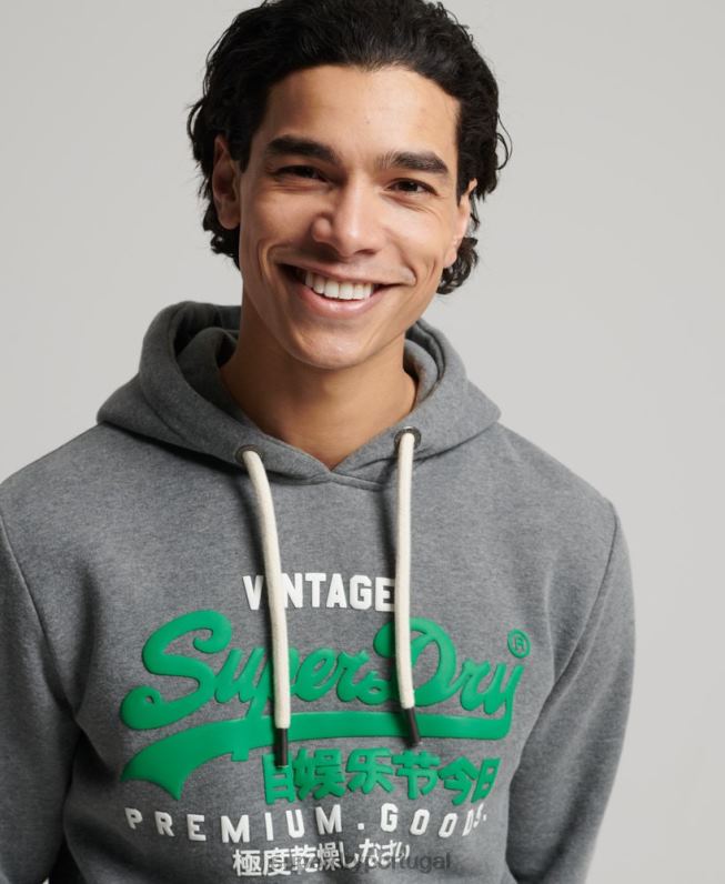 moletom clássico com logo vintage homens cinza roupas Superdry 2208H5155