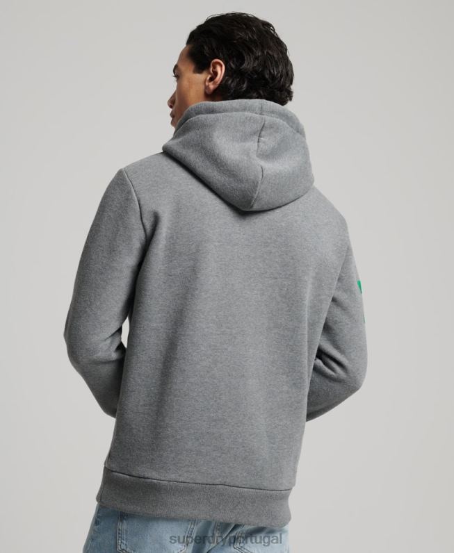 moletom clássico com logo vintage homens cinza roupas Superdry 2208H5155