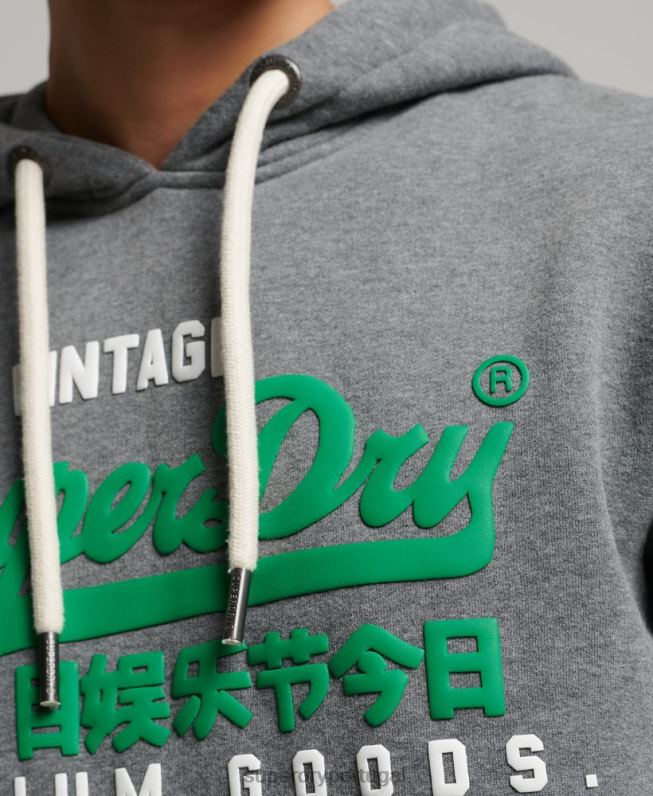 moletom clássico com logo vintage homens cinza roupas Superdry 2208H5155