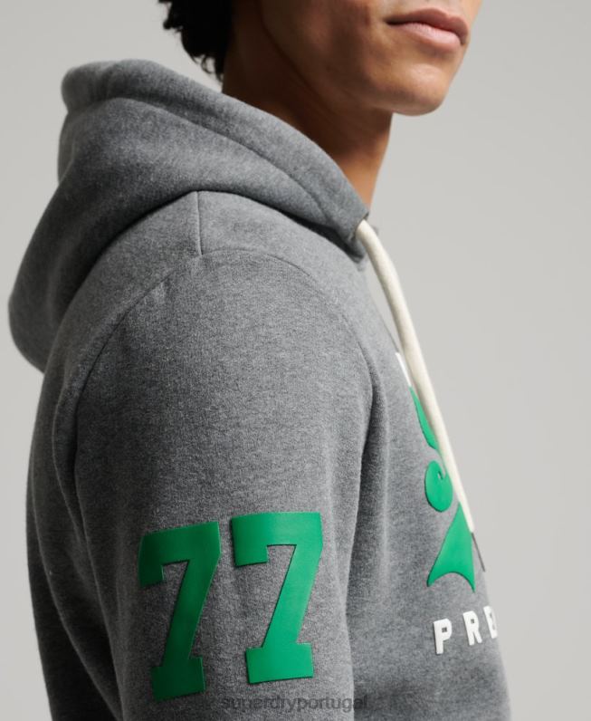 moletom clássico com logo vintage homens cinza roupas Superdry 2208H5155