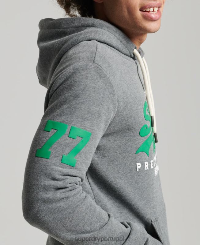 moletom clássico com logo vintage homens cinza roupas Superdry 2208H835