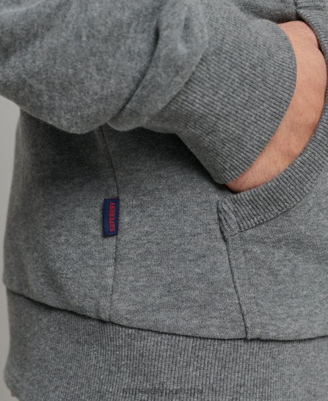 moletom clássico com logo vintage homens cinza roupas Superdry 2208H835
