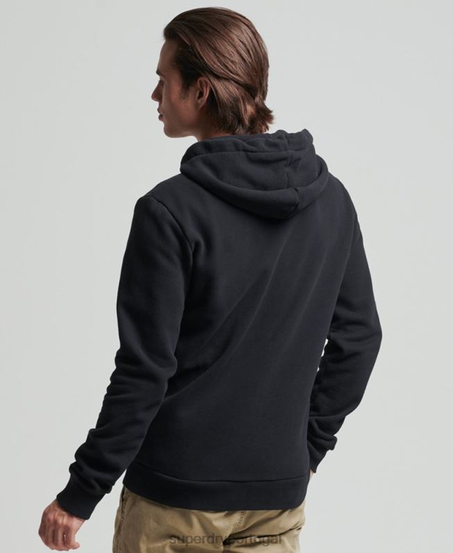 moletom clássico com zíper vintage core logo homens preto roupas Superdry 2208H5053