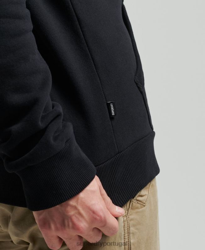 moletom clássico com zíper vintage core logo homens preto roupas Superdry 2208H5053