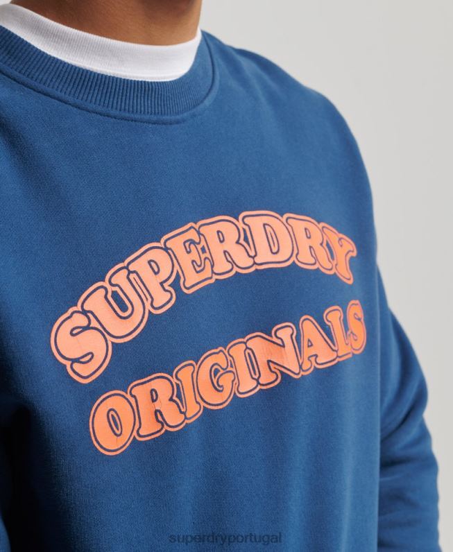 moletom clássico da tripulação vintage cooper homens marinha roupas Superdry 2208H693
