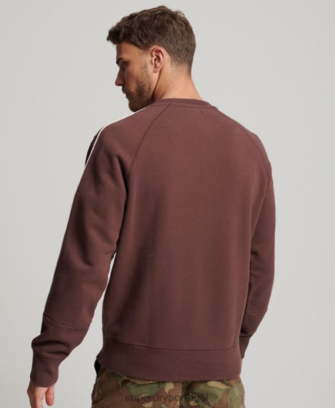 moletom code Heritage Crew homens marrom roupas Superdry 2208H117