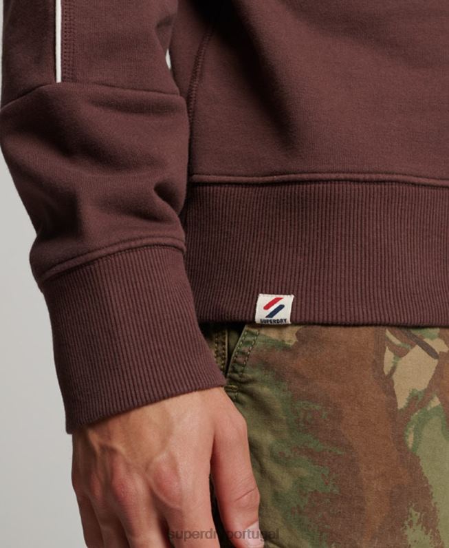 moletom code Heritage Crew homens marrom roupas Superdry 2208H117
