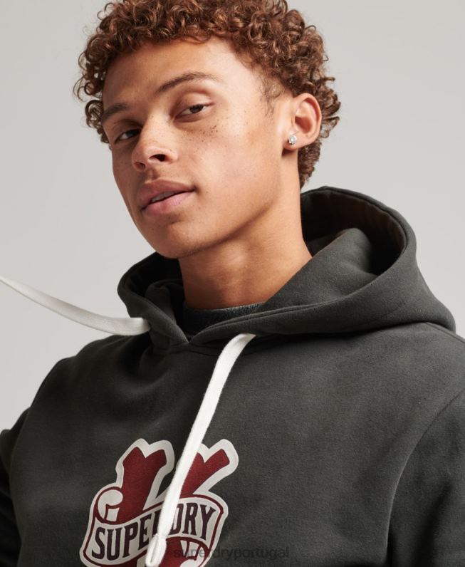 moletom colegial homens cinza escuro roupas Superdry 2208H5089