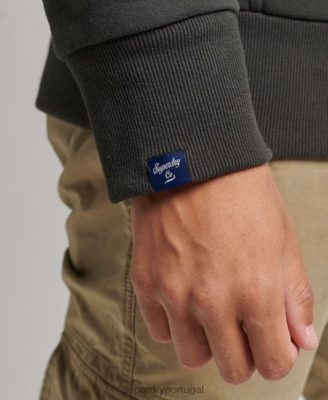 moletom colegial homens cinza escuro roupas Superdry 2208H5089