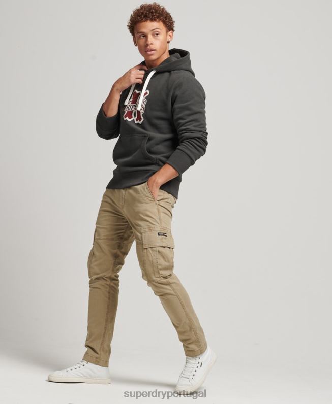 moletom colegial homens cinza escuro roupas Superdry 2208H5089