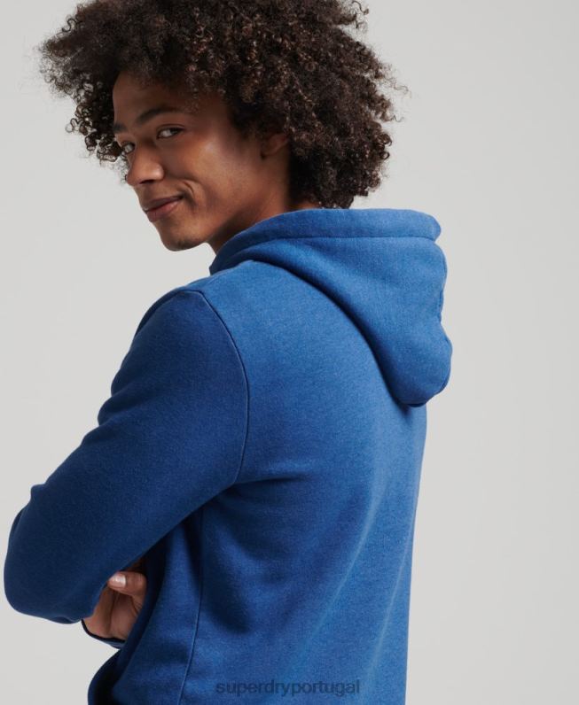 moletom com adesivo de viagem homens azul escuro roupas Superdry 2208H587