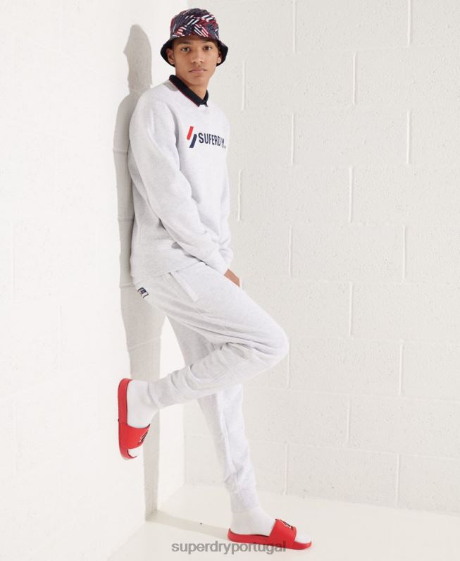 moletom com apliques sportstyle homens cinza claro roupas Superdry 2208H5108